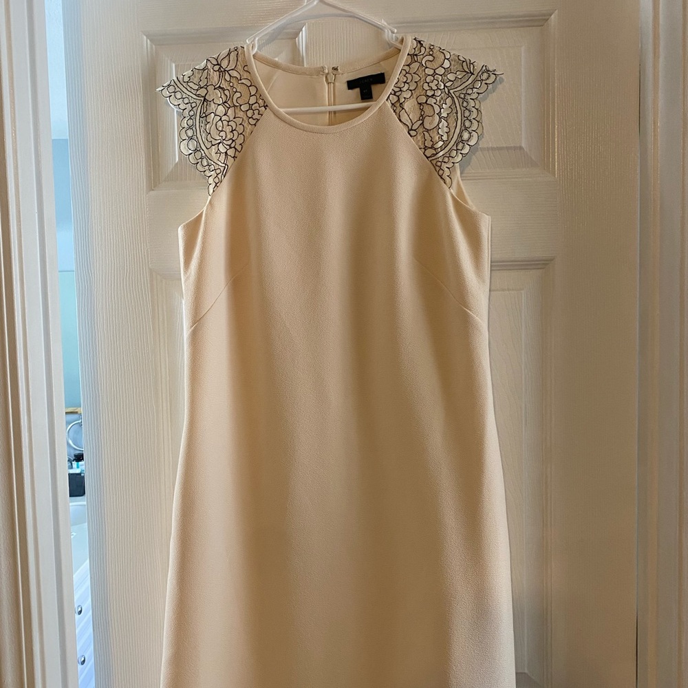J crew size 6 tall cream colored dress